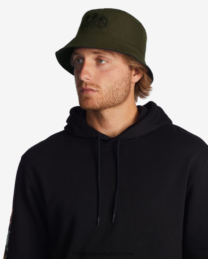 Billabong Heren Keith Haring Jam omkeerbare vissershoedmilitair zwart 4D20H709