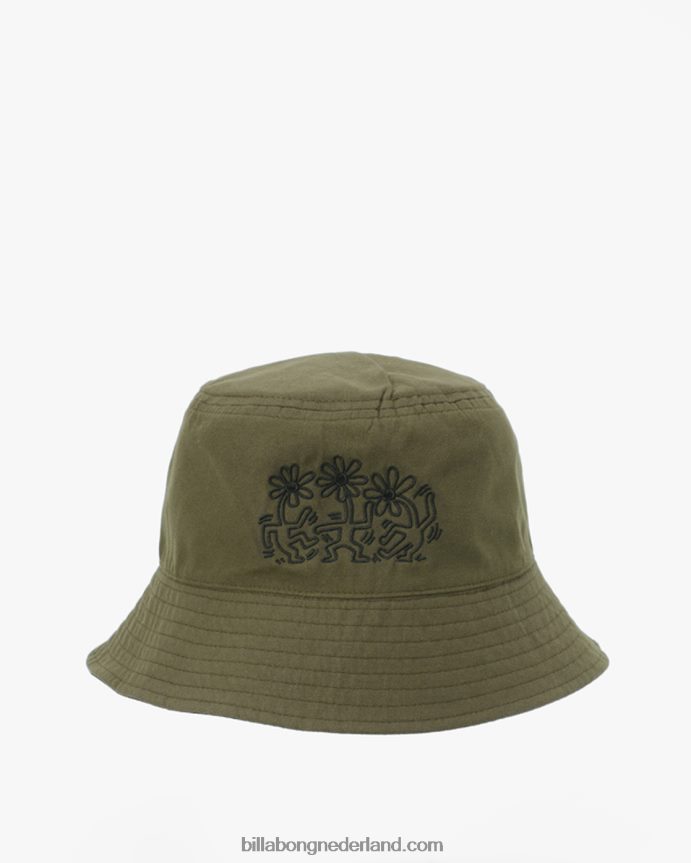 Billabong Heren Keith Haring Jam omkeerbare vissershoedmilitair zwart 4D20H709