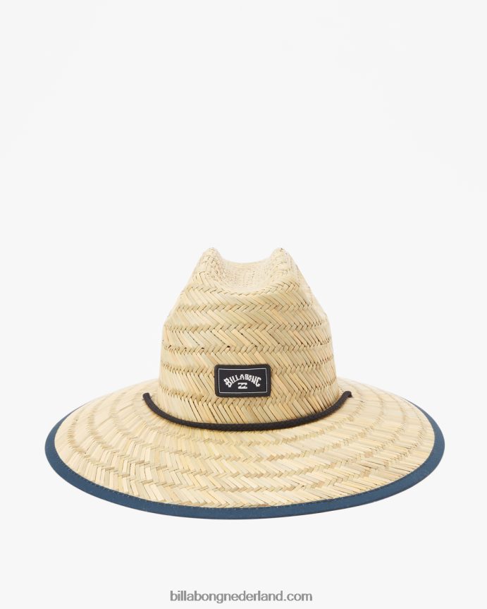 Billabong Heren badmeesterhoed van stro met getijdenprintblauwe waas 4D20H846