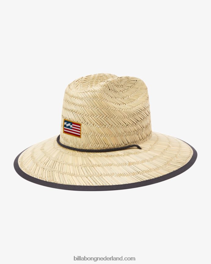 Billabong Heren badmeesterhoed van stro met getijdenprintcamouflage 4D20H794