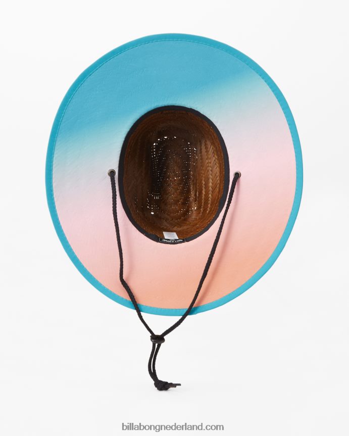 Billabong Heren badmeesterhoed van stro met getijdenprintdonkere munt 4D20H848