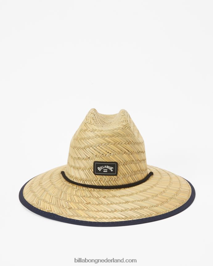 Billabong Heren badmeesterhoed van stro met getijdenprinthoutskool 4D20H772