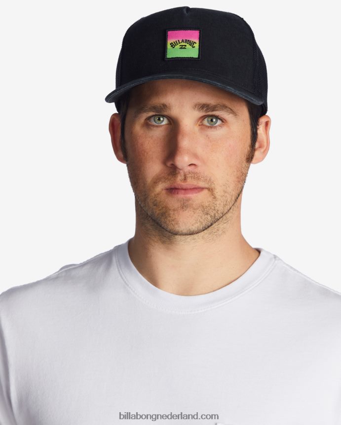 Billabong Heren gestapelde vrachtwagenchauffeurhoedNeon groen 4D20H862