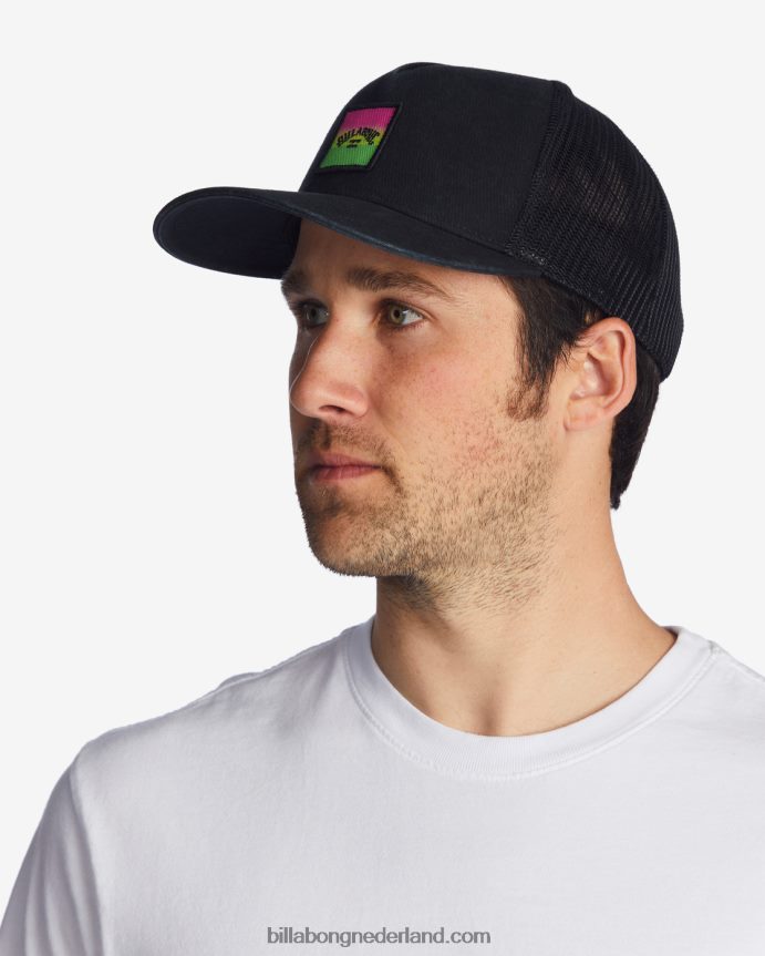 Billabong Heren gestapelde vrachtwagenchauffeurhoedNeon groen 4D20H862