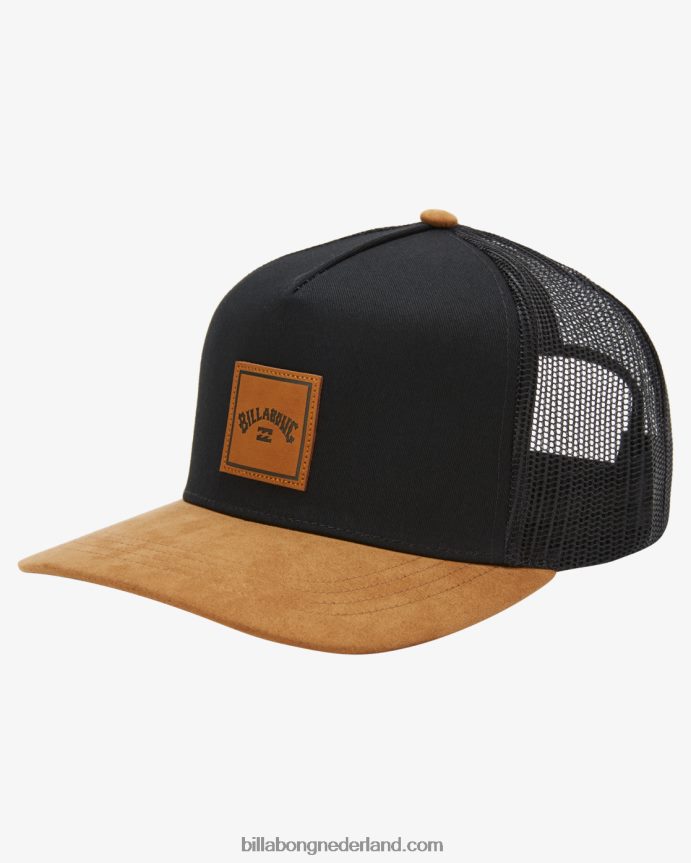 Billabong Heren gestapelde vrachtwagenchauffeurhoedzwart/bruin 4D20H700