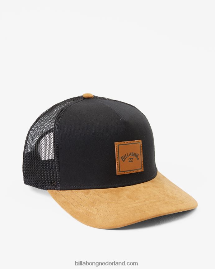 Billabong Heren gestapelde vrachtwagenchauffeurhoedzwart/bruin 4D20H700
