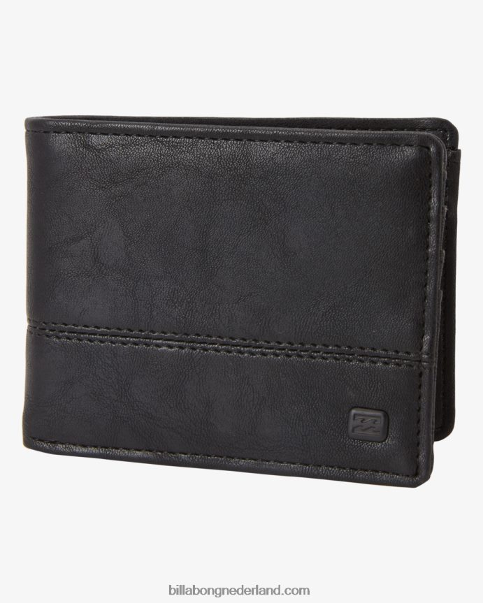 Billabong Heren dimensie faux lederen bi-fold portemonneezwarte korrel 4D20H800