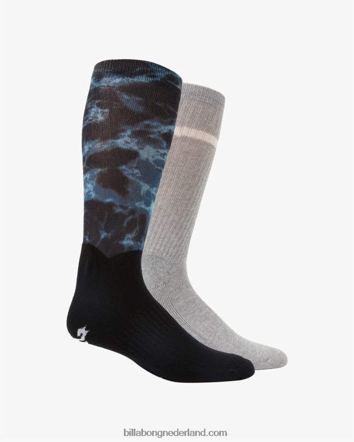 Billabong Heren 2 paar ocean dye crew sokkenzwart 4D20H736