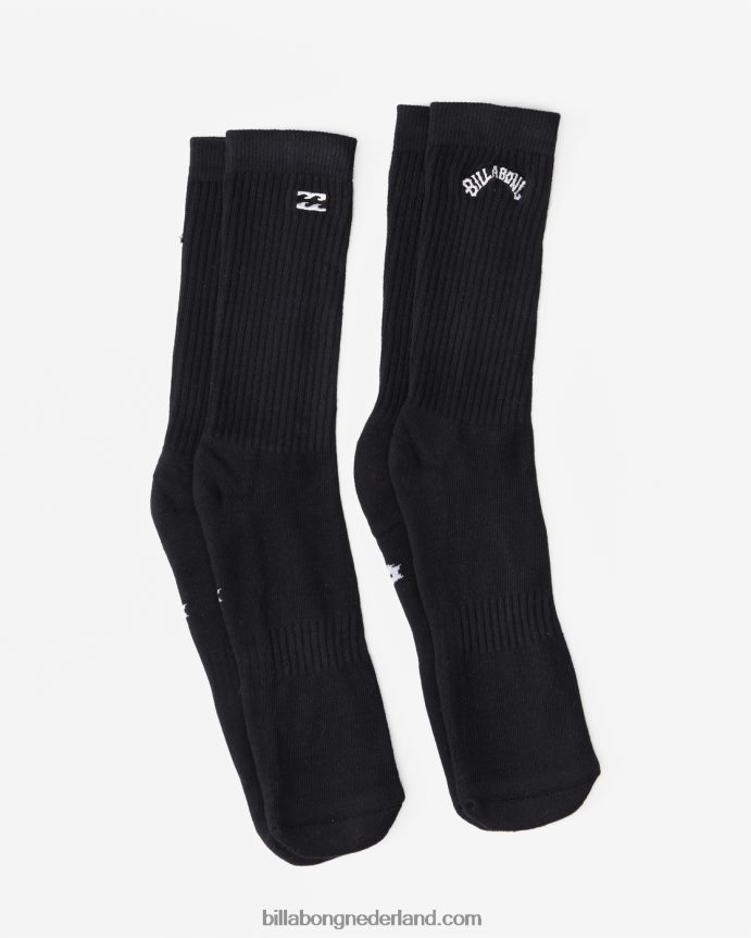 Billabong Heren 2-pack core crew sokkenzwart 4D20H735