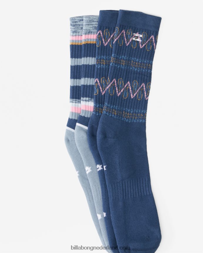 Billabong Heren 2-pack paisley crew sokkenmarine 4D20H733