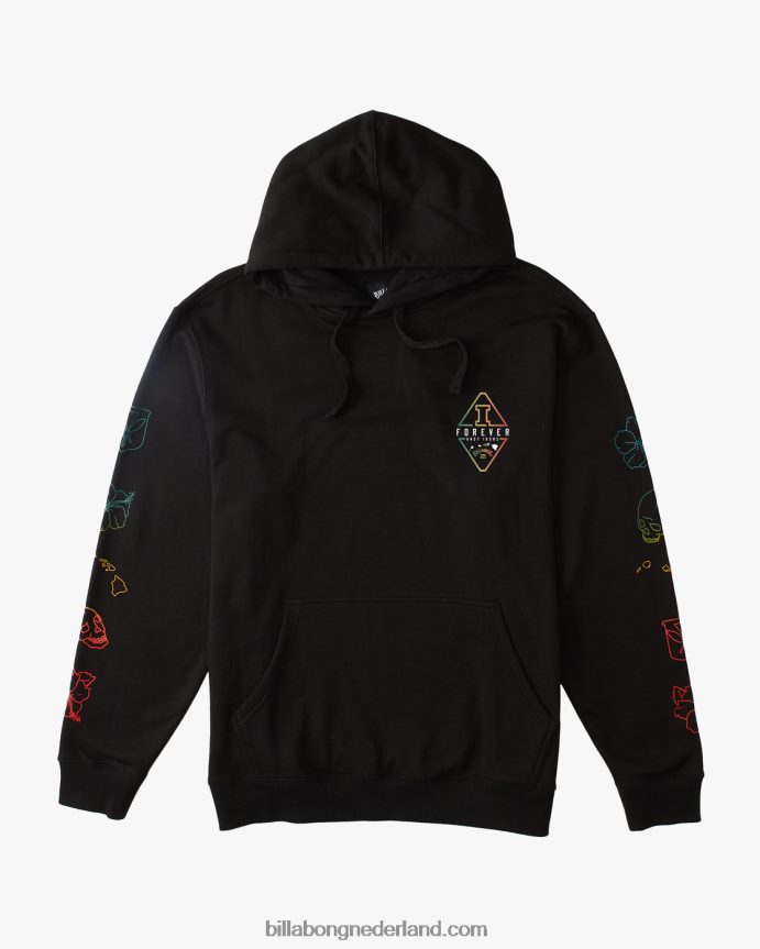 Billabong Heren Andy Irons Diamond Wave gewassen pullover hoodiezwart 4D20H634