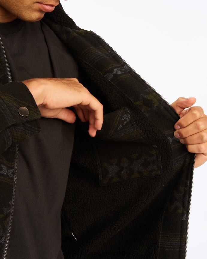 Billabong Heren barlow sherpa truckerjackzwart 4D20H517