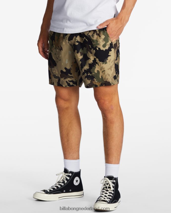 Billabong Heren a/div surftrek shorts met elastische taille 17''camouflage 4D20H470