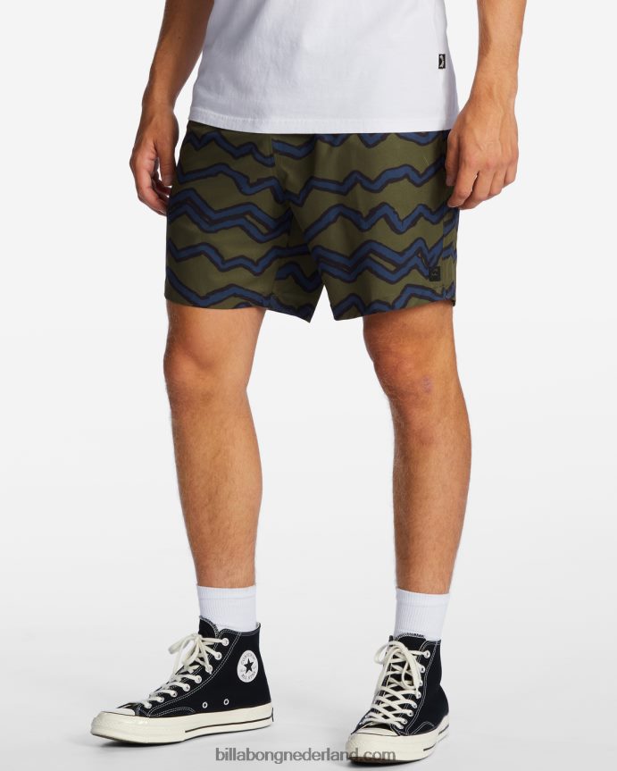Billabong Heren a/div surftrek shorts met elastische taille 17''olijf 4D20H474