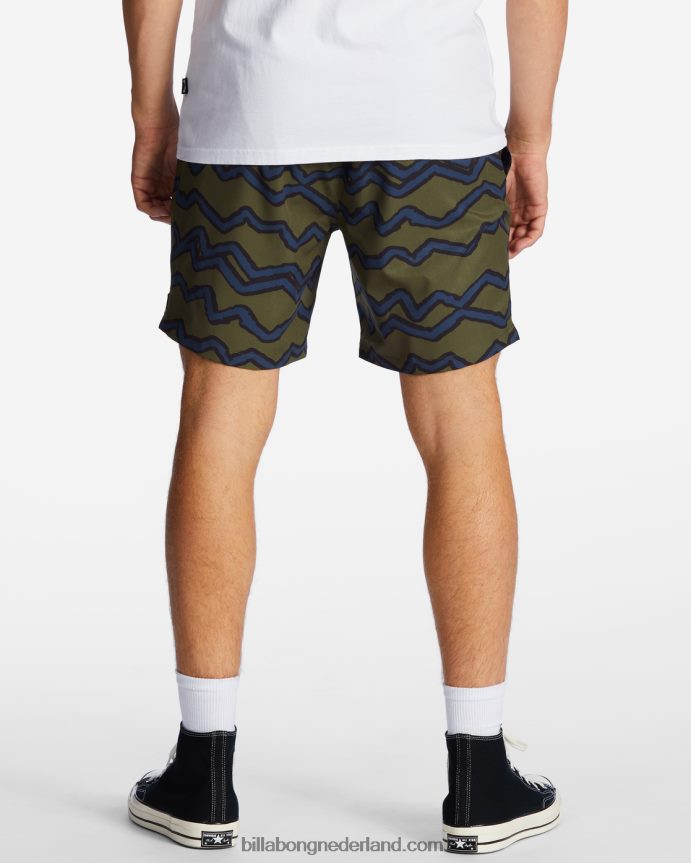 Billabong Heren a/div surftrek shorts met elastische taille 17''olijf 4D20H474