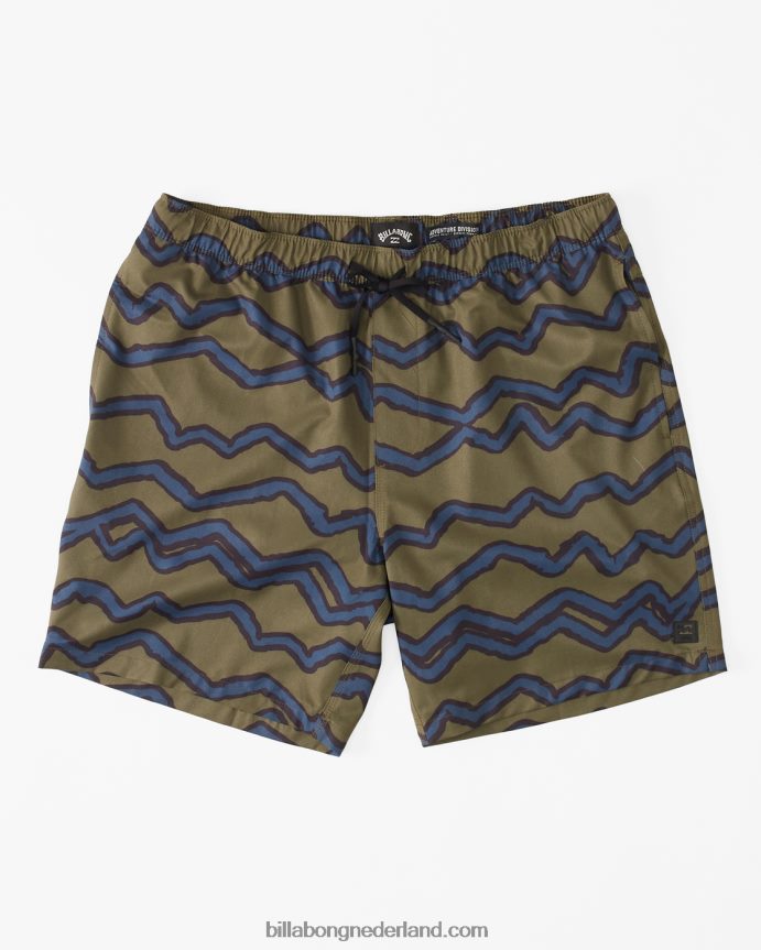 Billabong Heren a/div surftrek shorts met elastische taille 17''olijf 4D20H474