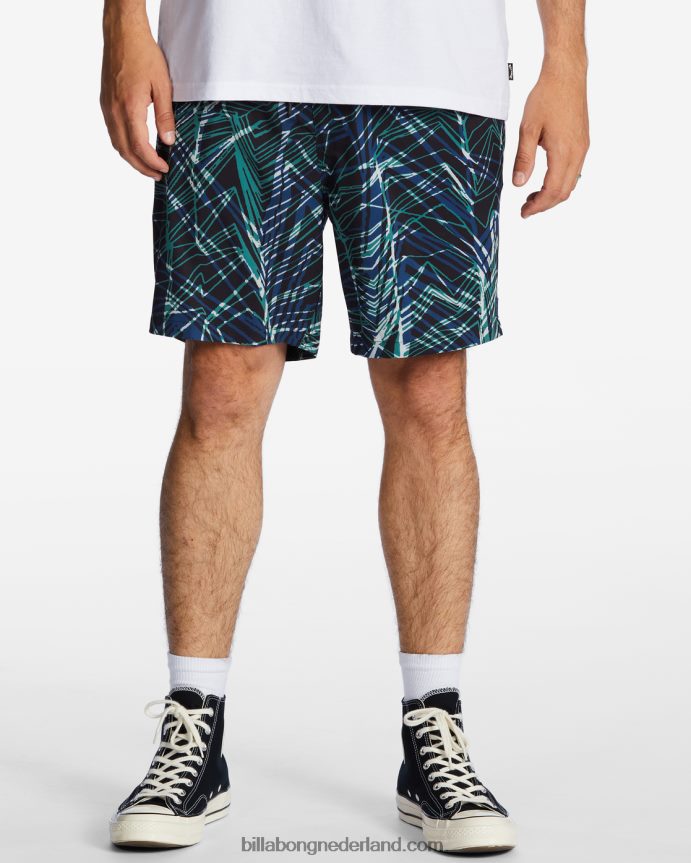 Billabong Heren a/div surftrek shorts met elastische taille 17''ruimte blauw 4D20H461