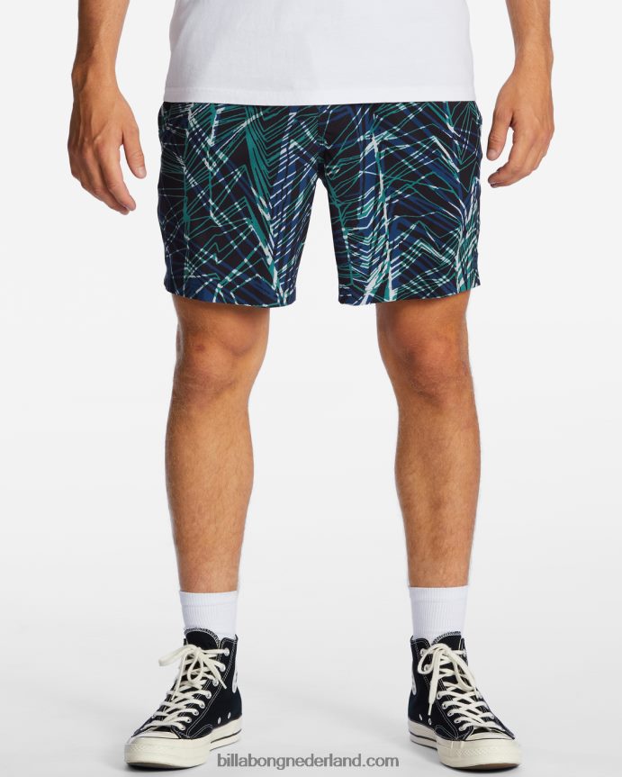 Billabong Heren a/div surftrek shorts met elastische taille 17''ruimte blauw 4D20H461