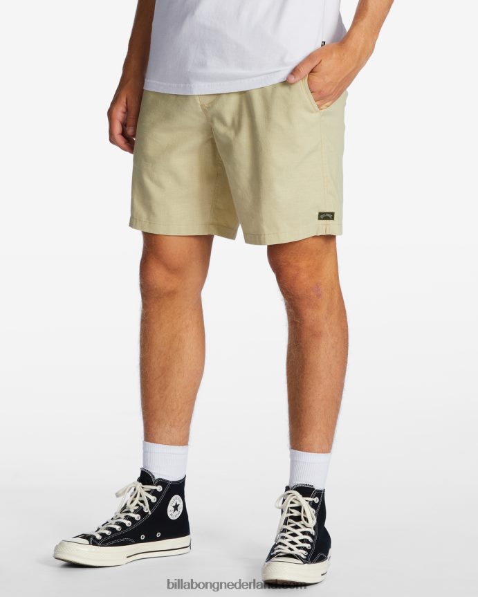 Billabong Heren surftrek hennep technische elastische shortsveld kaki 4D20H232