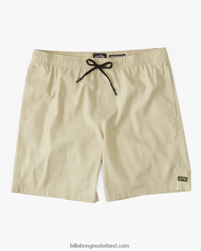 Billabong Heren surftrek hennep technische elastische shortsveld kaki 4D20H232