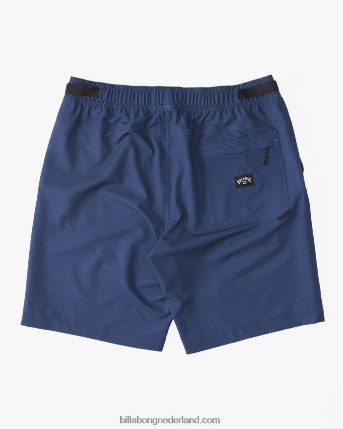 Billabong Heren surftrek trail technische elastische shortsruimte blauw 4D20H233