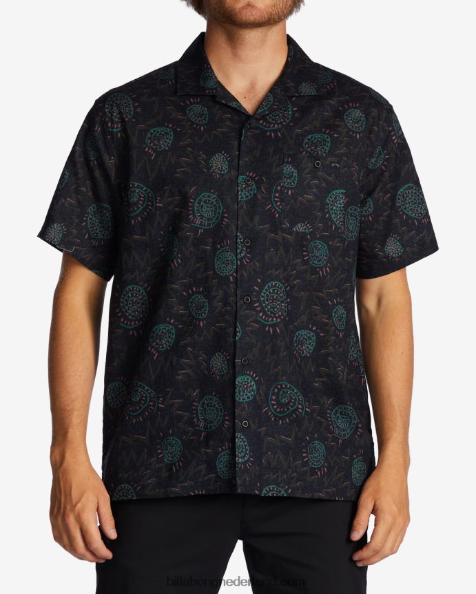 Billabong Heren hennep vacay shirt met korte mouwenraaf 4D20H413