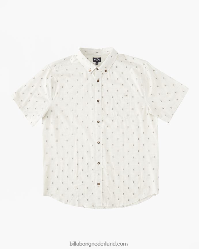 Billabong Heren jacquard overhemd met korte mouwen voor de hele dagroom 4D20H408