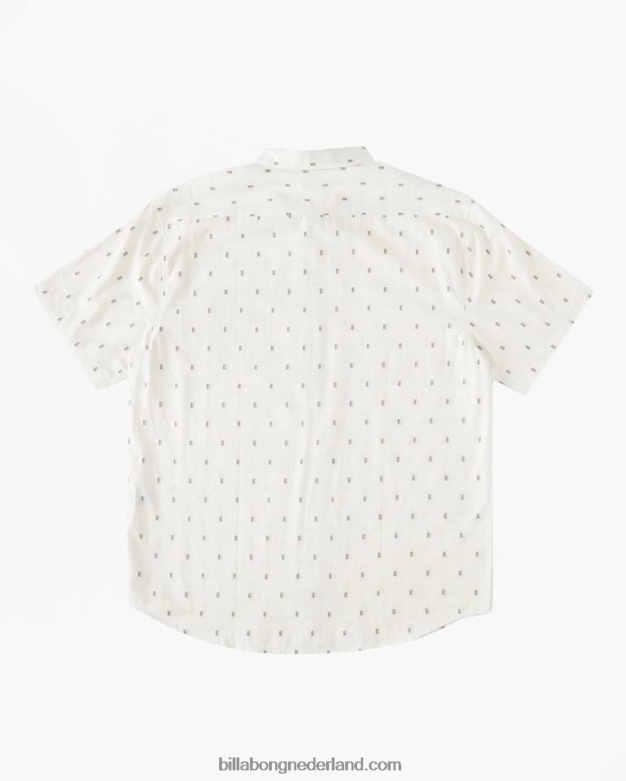 Billabong Heren jacquard overhemd met korte mouwen voor de hele dagroom 4D20H408