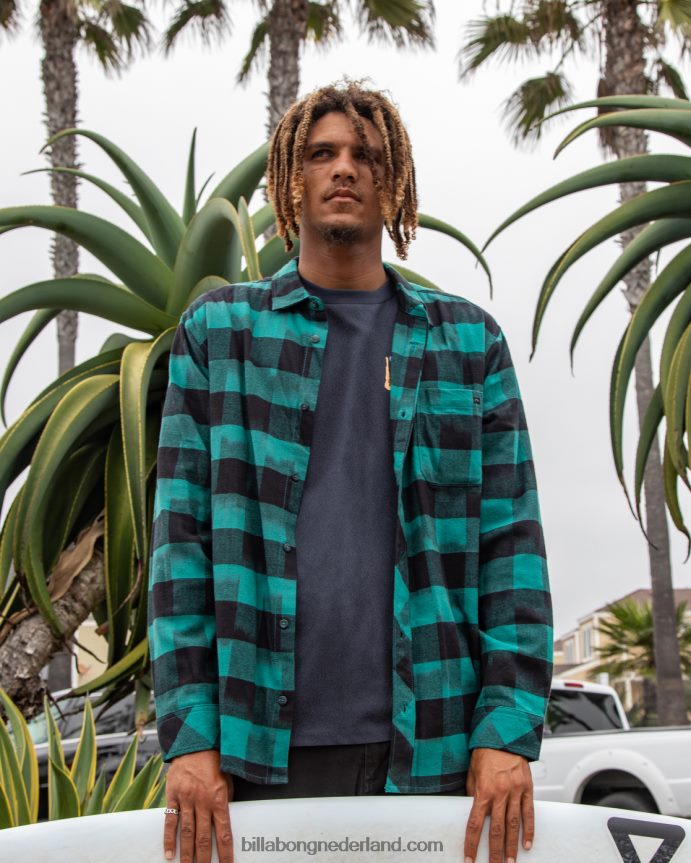 Billabong Heren kustlijn flanellen overhemdmarinier 4D20H456