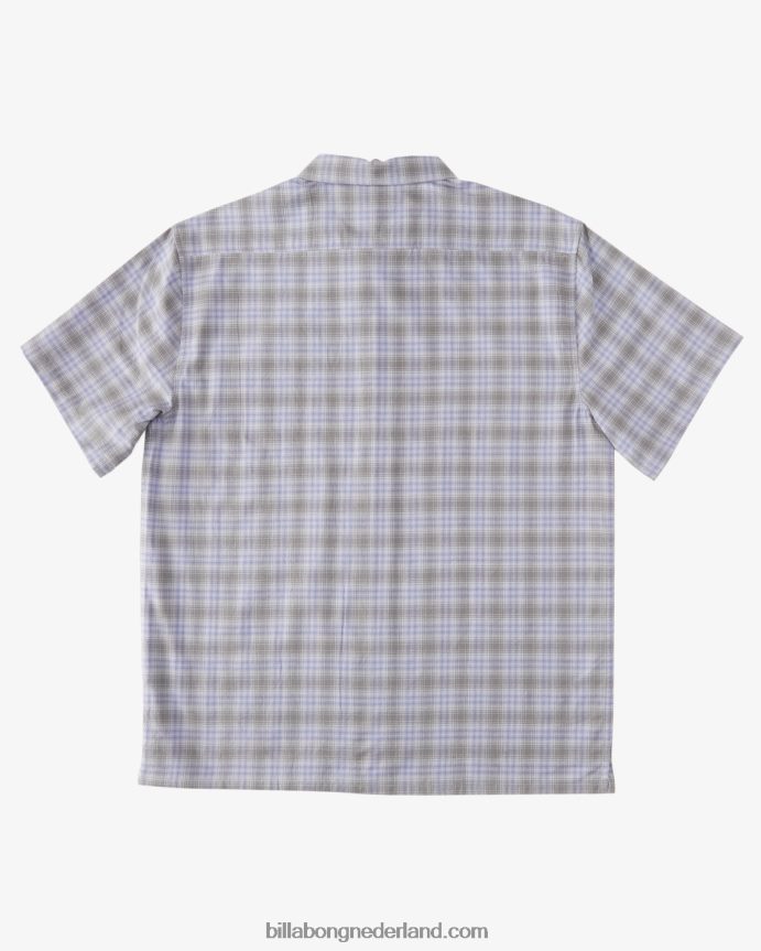 Billabong Heren ochtendhemd met korte mouwenstoffige druif 4D20H656