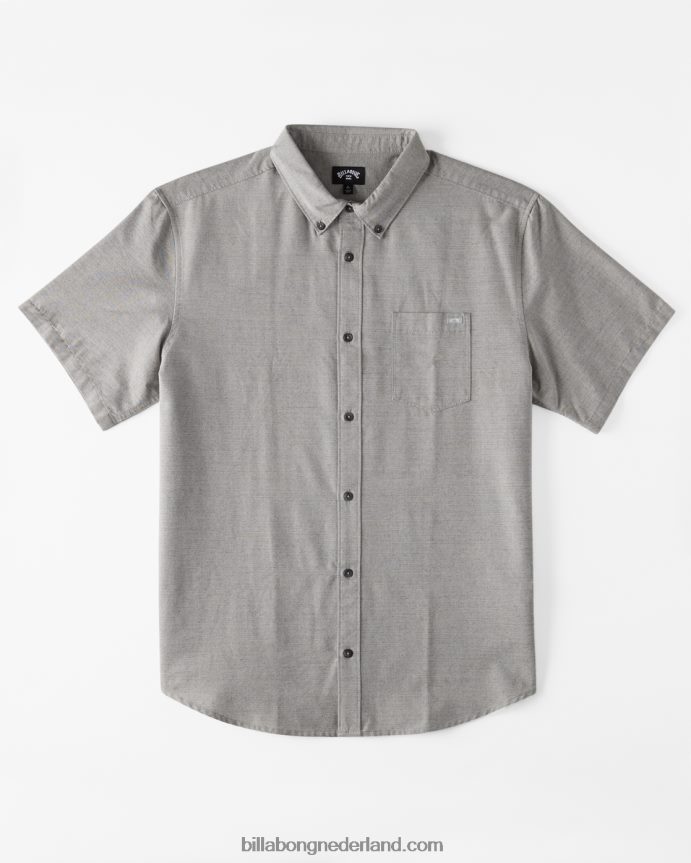 Billabong Heren shirt met korte mouwen voor de hele daglichtgrijs 4D20H313
