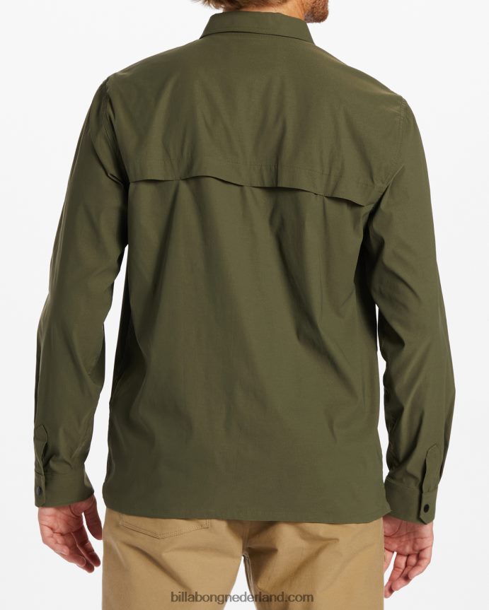 Billabong Heren surftrek tech shirt met lange mouwenleger 4D20H485