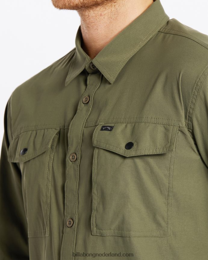 Billabong Heren surftrek tech shirt met lange mouwenleger 4D20H485