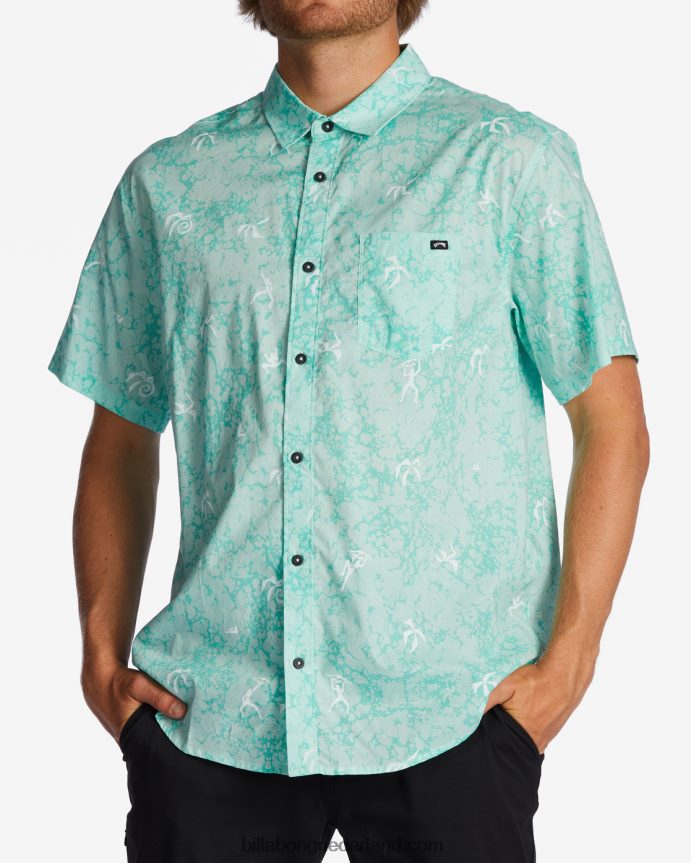 Billabong Heren zondag mini shirt met korte mouwenmunt 4D20H665