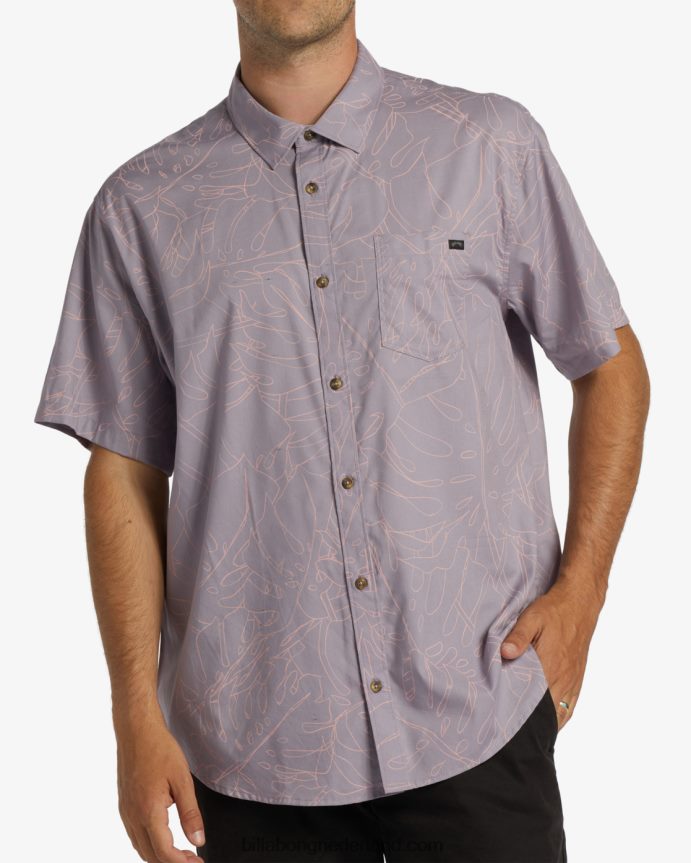 Billabong Heren zondag shirt met korte mouwengrijs violet 4D20H380