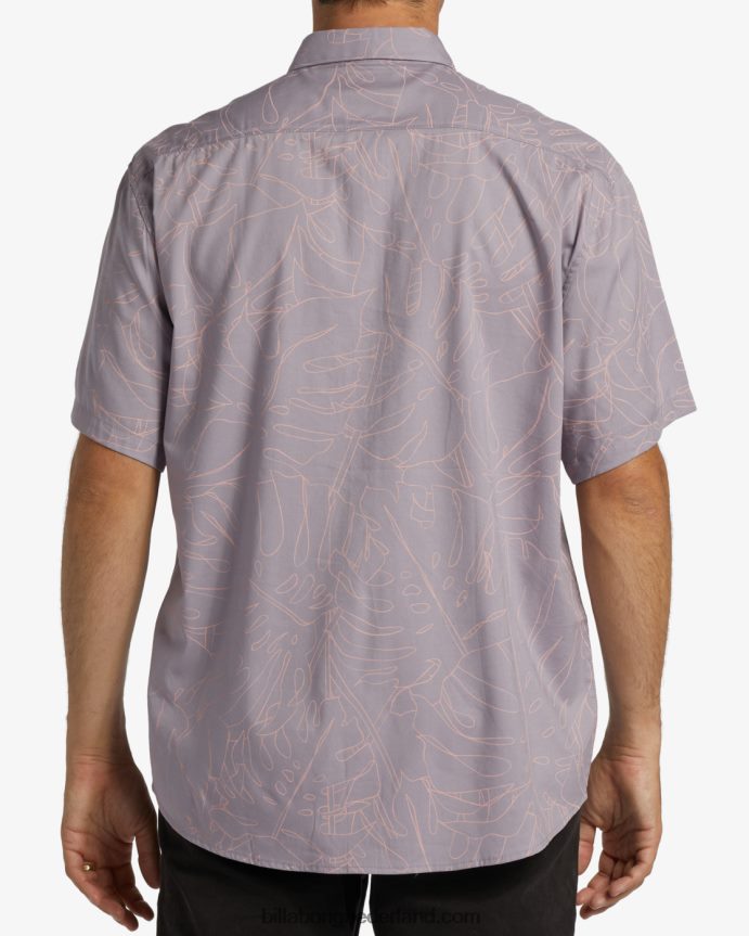 Billabong Heren zondag shirt met korte mouwengrijs violet 4D20H380