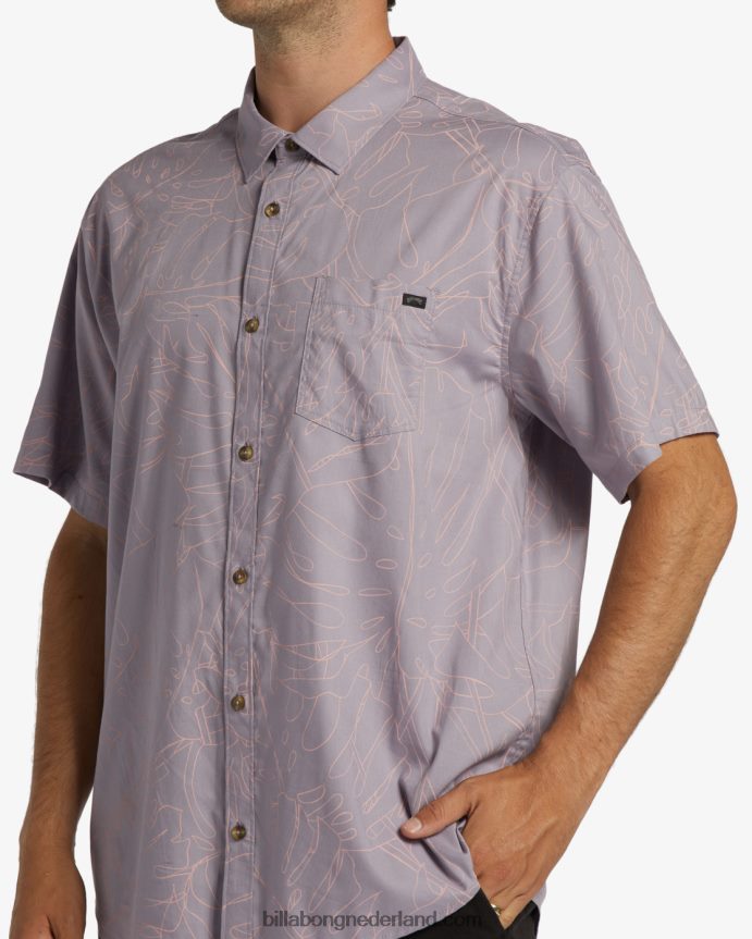 Billabong Heren zondag shirt met korte mouwengrijs violet 4D20H380