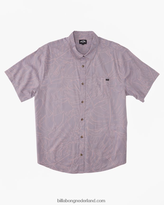 Billabong Heren zondag shirt met korte mouwengrijs violet 4D20H380