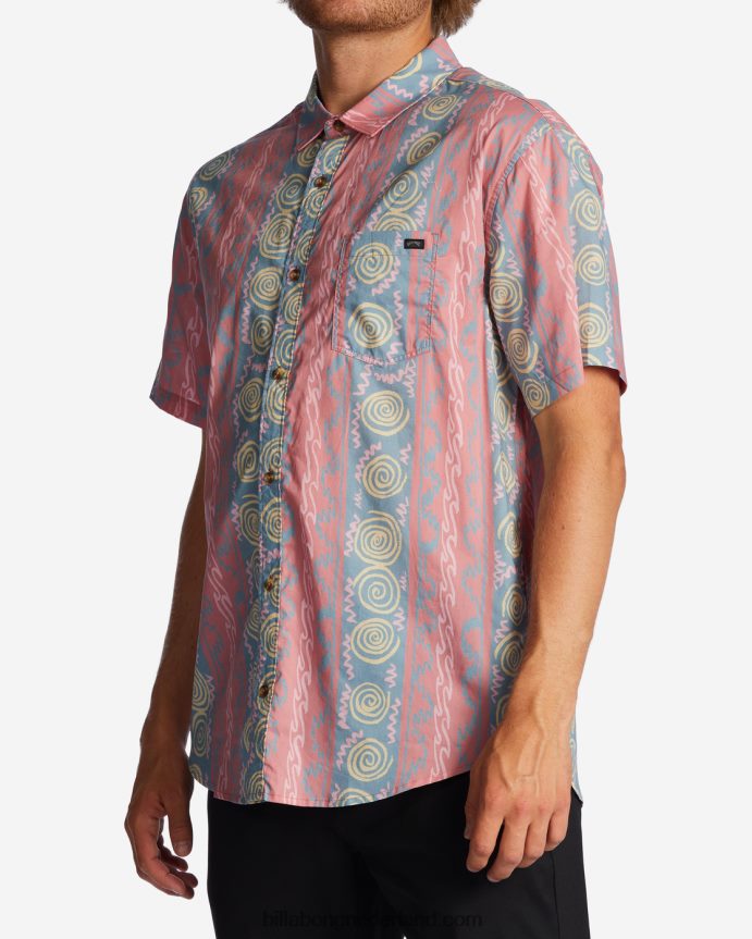 Billabong Heren zondag shirt met korte mouwenstoffig rood 4D20H638