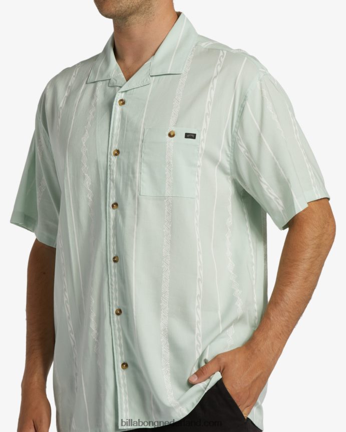 Billabong Heren zondag vakantie shirt met korte mouwenstoffige aqua 4D20H406