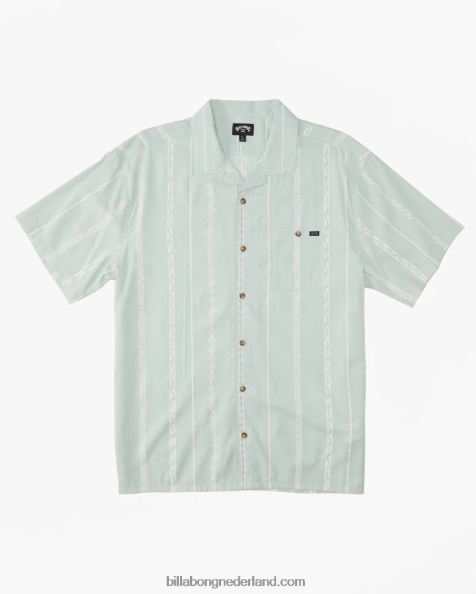 Billabong Heren zondag vakantie shirt met korte mouwenstoffige aqua 4D20H406