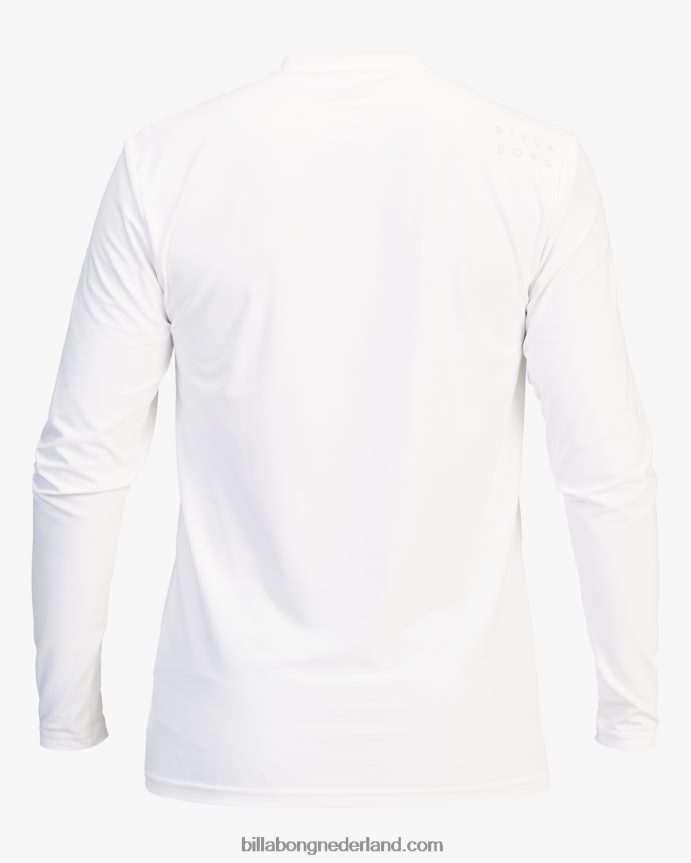 Billabong Heren de hele dag golvend losvallend surf-T-shirt met lange mouwenwit 4D20H308
