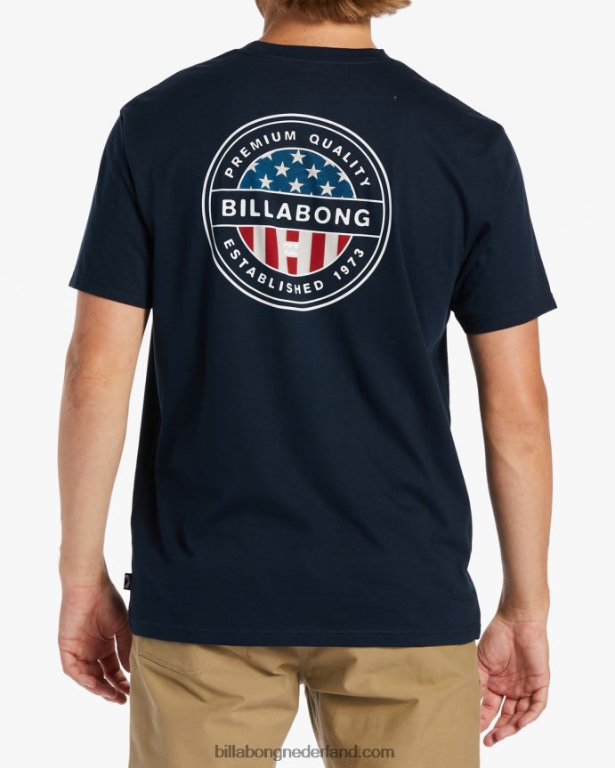 Billabong Heren Amerikaans rotort-shirtmarine 4D20H322