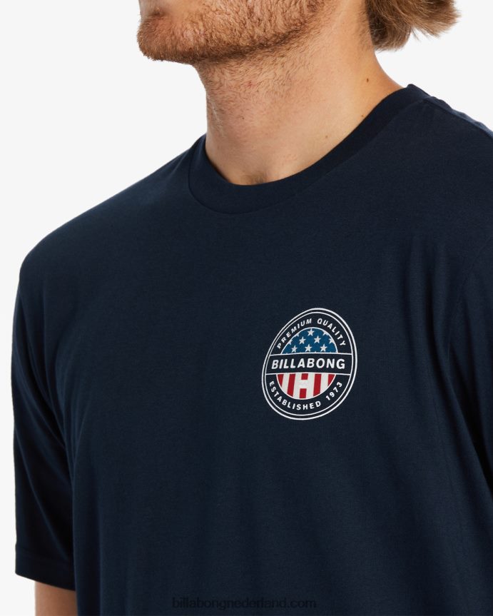 Billabong Heren Amerikaans rotort-shirtmarine 4D20H322