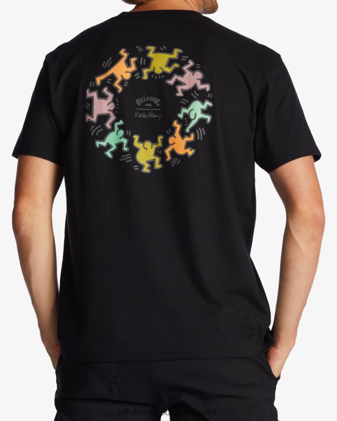 Billabong Heren Keith Haring bash - t-shirtzwart 4D20H220