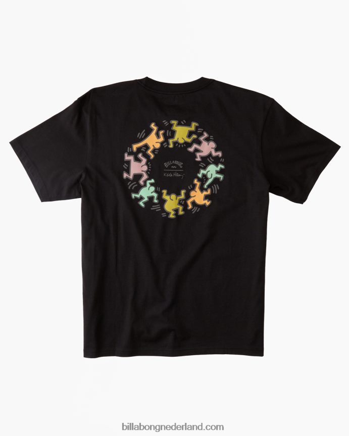 Billabong Heren Keith Haring bash - t-shirtzwart 4D20H220