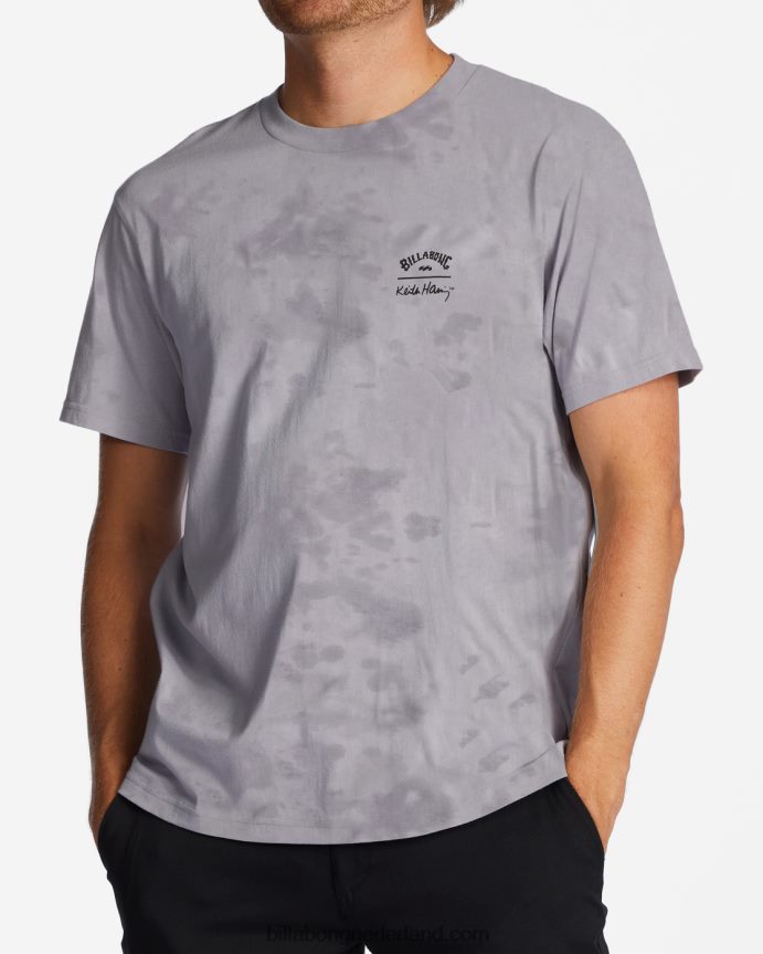 Billabong Heren Keith haring dolfijn dans t-shirtgrijs violet 4D20H222