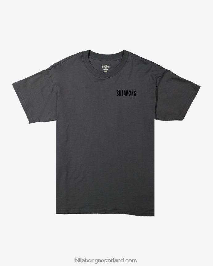 Billabong Heren Pilpeled t-shirt met korte mouwen met diamanten katuit zwart 4D20H361