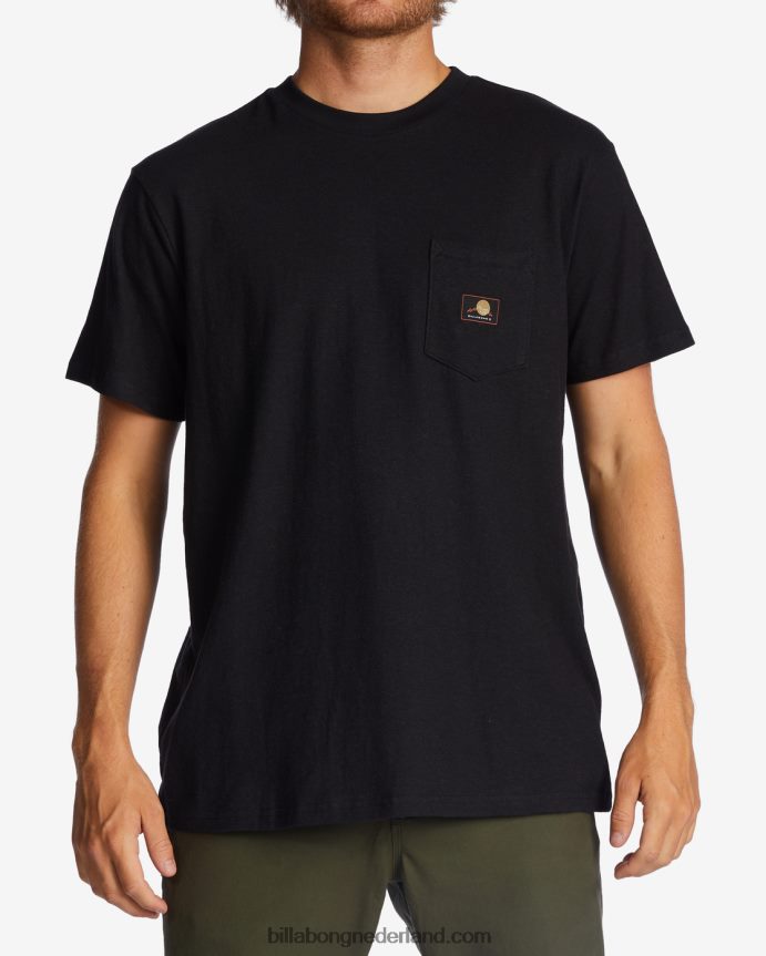 Billabong Heren T-shirt met hennepzakgewassen zwart 4D20H467