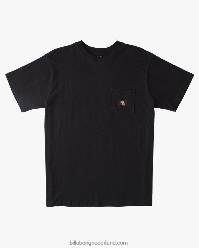 Billabong Heren T-shirt met hennepzakgewassen zwart 4D20H467